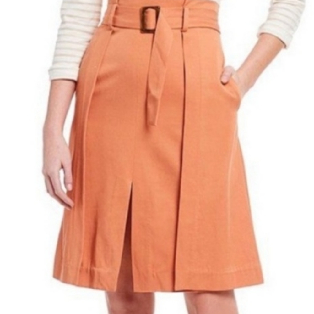 A Loves A Terra Cotta High Waist Belted Skirt